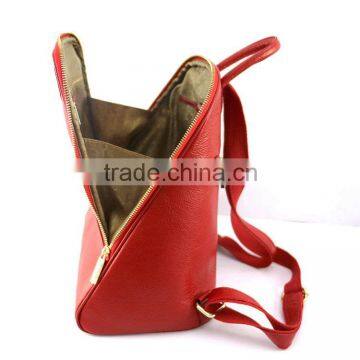 Newest Design Fashionable Red Litchi Pattern Genuine Leather Backpack for Lady photo-6