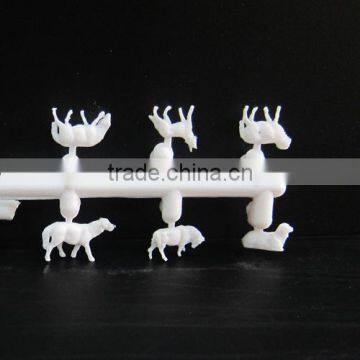 Building model materials, scale sheep for HO scale , 1/87 scale farm model sheep ,white sheep