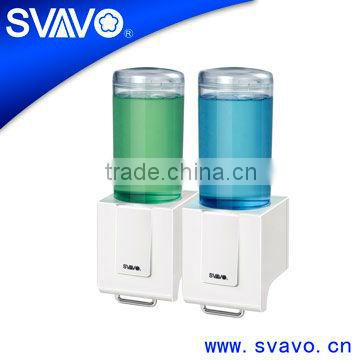 VX686-2 wall mounted manual liquid soap dispenser dual lotion dispense sanitizer dispenser