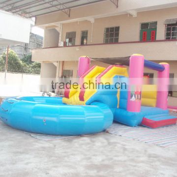 New Design Inflatable Water Slide and Pool with Cannon-PF-IE507 Water Slide Park