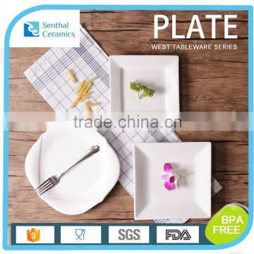 Kitchenware ceramic square dessert plate for hotel restaurant