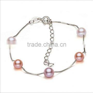 freshwater pearl jewelry 6-7mm mixed color perfect round pearl bracelet