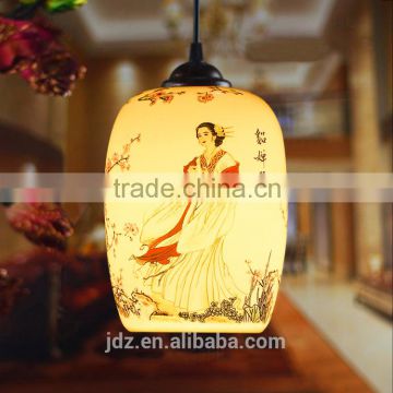 Chinese style ceramic hanging pendant led decorative fancy light