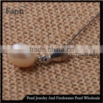 925 sterling silver jewelry wholesale necklace single pearl pendant