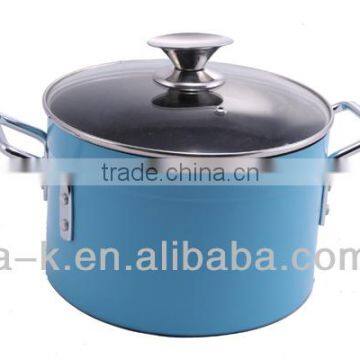 Hard Anodized Blue ceramic indian cooking pots multi-purpose pot