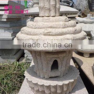 yellow outdoor stone lantern