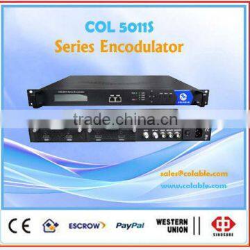 Mpeg 2 encoder, mpeg 4,vedio encoder+modulator ,encoder modulator in one body,RF modulator,Series Encoder-Modulator COL5011S