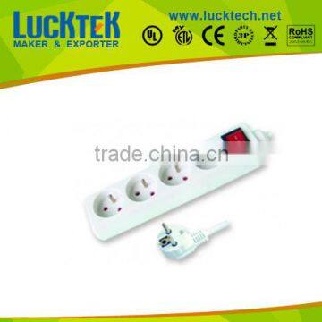 French Power Extension Sockets with red ON/OFF switch