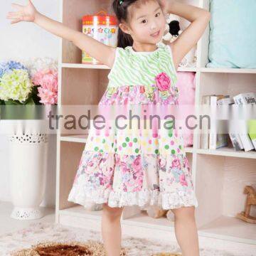 girls flower dress baby girls party dress kids sleeveless cotton flower dot dress children frocks designs baby girls dress