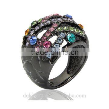 Kingman Fancy Color Crystal Beads O Ring New Engagement Wedding Ring photo-4
