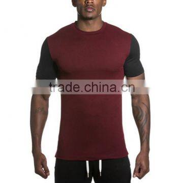 New fashion mens wholesale blank dry fit fitted t- shirt sports curve bottom tshirts