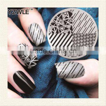 2016 Factory outlets Nail Art Stamping Plates DIY NEW Stainless Steel Handle Flower Stencils Templates for Nails Polish