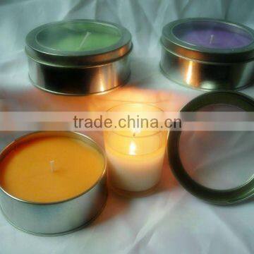 scented soy wax candle in glass jar