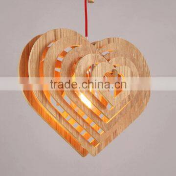 Nordic Creative Brief Wooden Pendant Lamps Heart Shape Living Room Bedroom Lighting Fixtures Holiday Living Christmas Lights photo-2