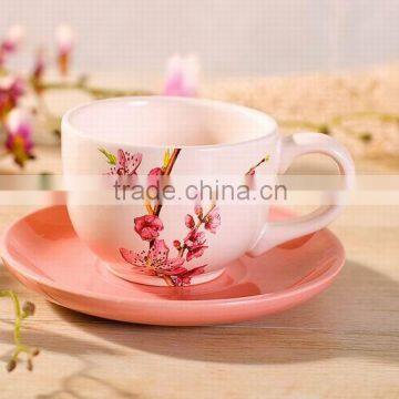 Elegant ceramic coffee cup and saucer