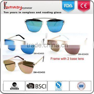 SM-4534SS Wholesale Sunglasses 2016 Fashion Sunglasses Mirror Lens Metal China Sunglasses Factory