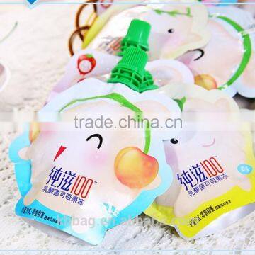 Customized Reusable Juice Drink Food Packaging Bag spout pouch bag / Liquid Stand up Spout Pouch with Top Spout