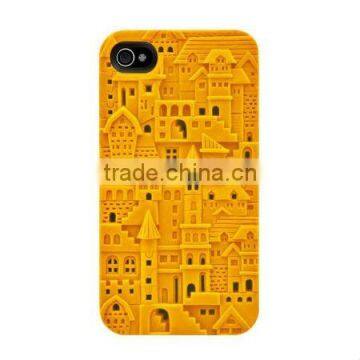 yellow engraving design headphone protective case for iphone