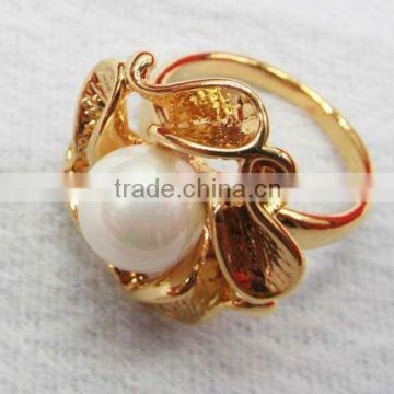 Fashion golden flower rings,Rhinestone decor ring,Ladies fashion rings