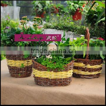 oval and round shape unpeeled mixed peeled willow flower baskets pot