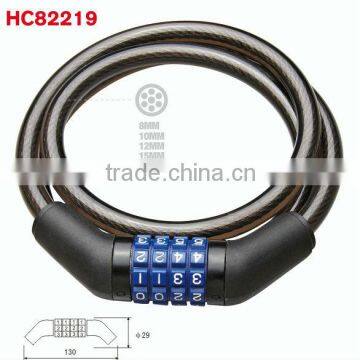 plastic 4-digit combintion lock, bicycle lock,cable lockHC82219