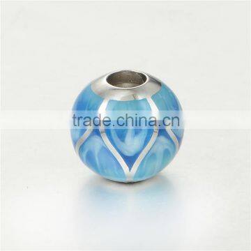 2016 Wholesale Bule Enamel 925 Silver Charm Bracelets AMLD001B photo-5