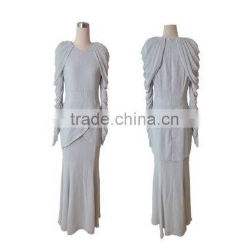High quality elegant special style long sleeve muslim evening dress