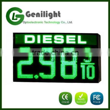 Outdoor Waterproof Green LED Gas Price Change Diesel Fuel Gas Station Display