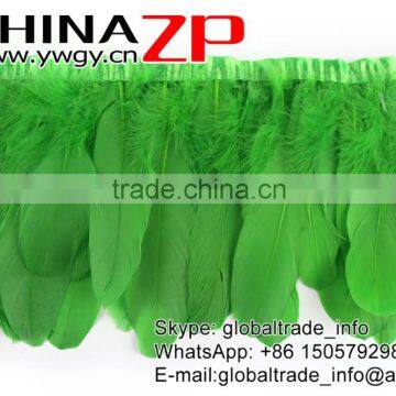 NO.1 Supplier ZPDECOR Factory Direct Sale Top Quality Dyed Trimming Green Goose Feathers Trim photo-3