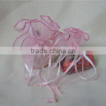 wholesale cheap elegant pink organza bags for packing of wedding gifts