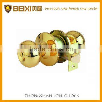 2016 High Quality Brass Made Polished Brass Finish Cylindrical Safety Hotel Bathroom Locks