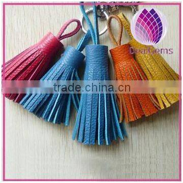 colorful mini crow leather tassel, tassel leather for handbag 6.5cm