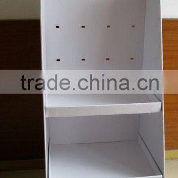 one shelf Corrugated Display Stand /Rack with hooks/pegs