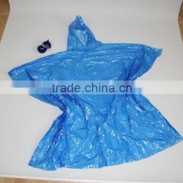 Plain Color Blue LDPE Poncho