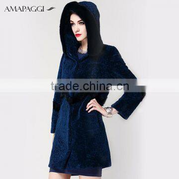 Fashion winter rex rabbit fur hooded coats