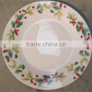 Wholesale christmas dinner plates/ merry christmas porcelain plates restaurant