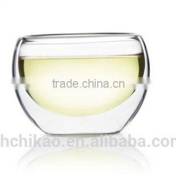 clear borosilicate glass double glass cup for factory