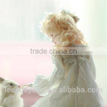 Heat Resistant Medium Blonde Curly 1/3 1/4 1/6 BJD Doll Wigs photo-4