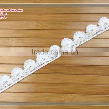 high quality cotton wedding nautre color embroidery lace trim