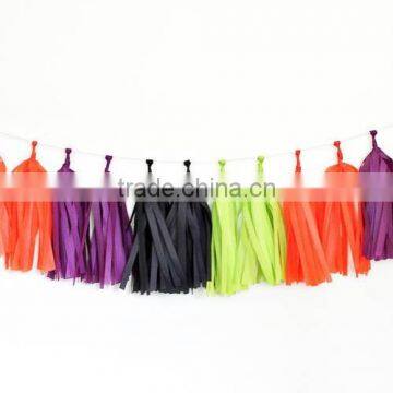 Halloween Party Supplies Decorations Spooky Halloween Tissue Paper Tassel Garland Kit