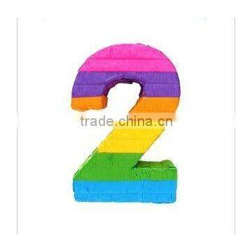 Wholesale Number 2 Shaped Pinata, DIY Number Pinata,Kids Birthday Party Goods products partyware