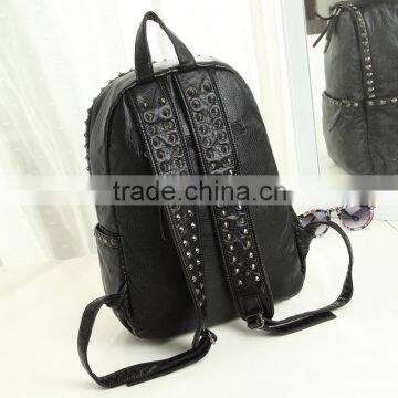2016 Most Popular Wicker Zipper Waterproof Backpack and Rivets Shoulder Bag photo-3