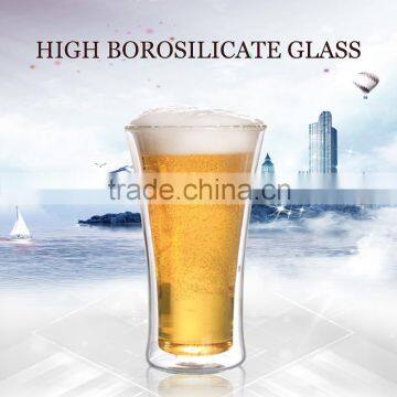 400ml clear borosilicate double wall beer glass wholesale starbucks mug