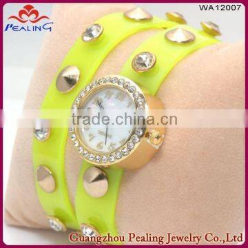 New design product lady crystal silicone bracelet watch