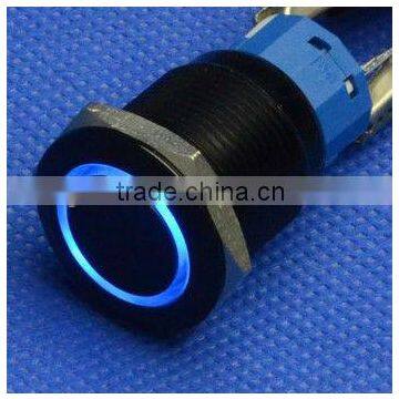 QN19-C1 19mm 12V blue Led Angel Eye Metal Momentary black car switch