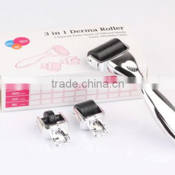 New Arrival NL301 ! 180/600/1200 micro needle derma roller,3 in 1 derma roller,high quality 3 in 1 derma roller