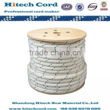 High Quality Nylon White with Green Double Braided Rope