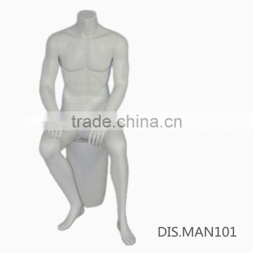 Fiberglass Male Fashion Realistic Sitting Mannequin for window display