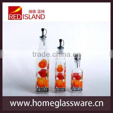 Square Glass Dispenser for Oil and Vinegar With Stopper photo-3