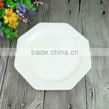High Quality 7 Inch/9 Inch White Octagon Ceramic Divided Dinner Plate Dishes Restaurant photo-3